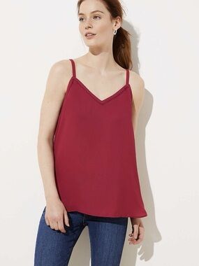 LOFT Wine Red Spaghetti Strap lightweight Camisole Tank